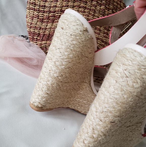 ❤HP❤ Pour La Victoire Jaclyn Pink Wedge Espadrille - Picture 6 of 8